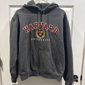 Harvard University Hoodie Men's M Embroidered & Raised w/ Crest Gray Champion